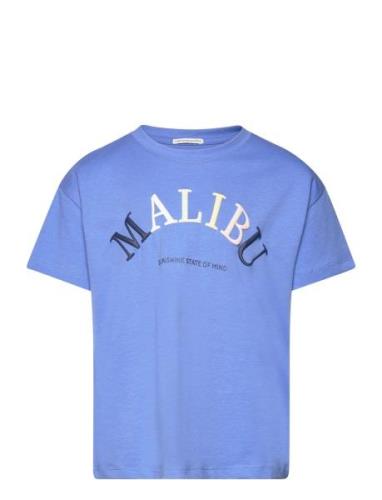 Over D Printed T-Shirt Tops T-Kortærmet Skjorte Blue Tom Tailor