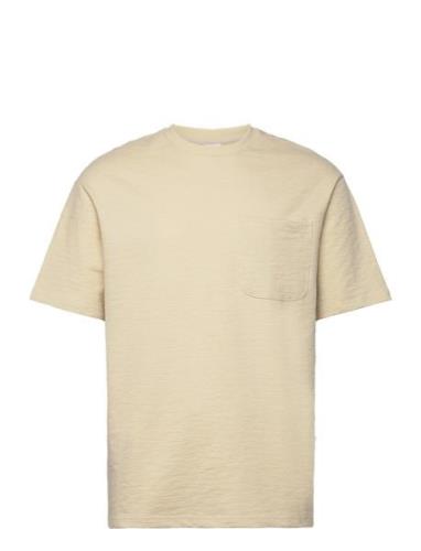 Slhloosesaul Slub Ss O-Neck Tee Tops T-Kortærmet Skjorte Beige Selecte...