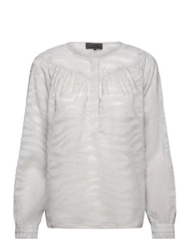 Lr-Enya Tops Blouses Long-sleeved Grey Levete Room