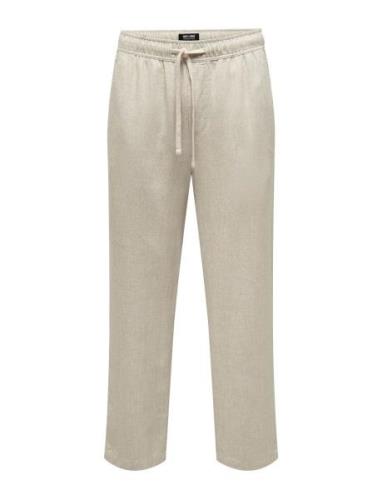 Kobsinus Loose Linen Pant Wvn Bottoms Trousers Beige Kids Only