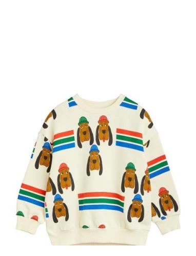 Bloodhound Aop Sweatshirt Tops Sweatshirts & Hoodies Sweatshirts Cream...