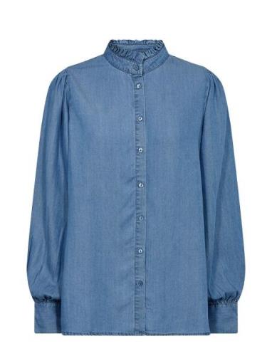 Sc-Liv Tops Shirts Long-sleeved Blue Soyaconcept