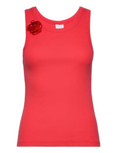 Vimari S/L Tank Top Tops T-shirts & Tops Sleeveless Red Vila