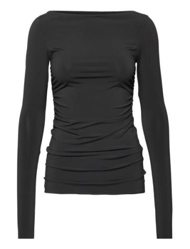 Lexi - Delicate Stretch Tops T-shirts & Tops Long-sleeved Black Day Bi...