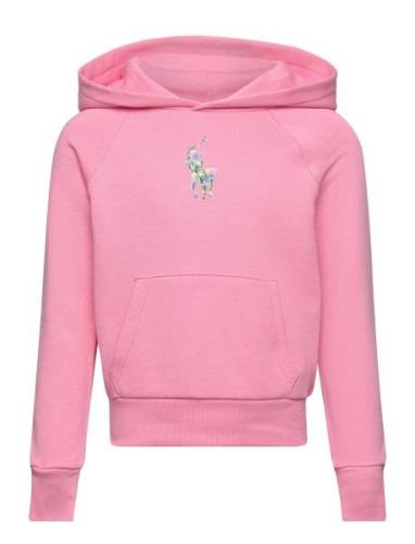 Floral Big Pony Terry Hoodie Tops Sweatshirts & Hoodies Hoodies Pink R...