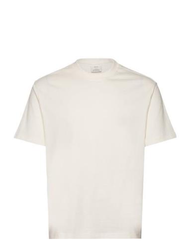 Basic 100% Cotton Relaxed-Fit T-Shirt Tops T-Kortærmet Skjorte Cream M...