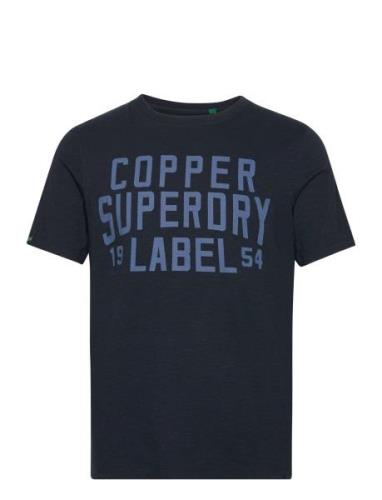 Copper Label Workwear Tee Tops T-Kortærmet Skjorte Navy Superdry