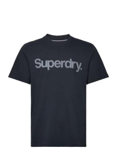 Core Logo City Loose Tee Tops T-Kortærmet Skjorte Navy Superdry