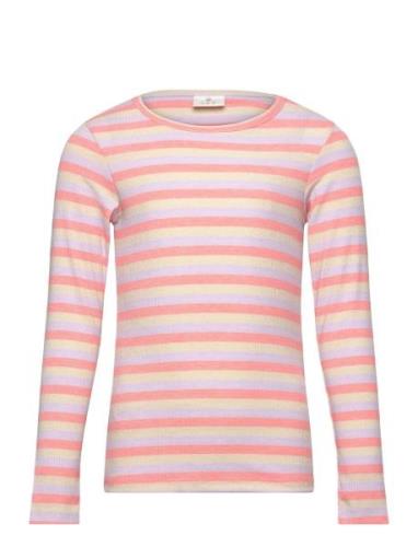 Tnfridan Rib L_S Tee Tops T-shirts Long-sleeved T-Skjorte Pink The New