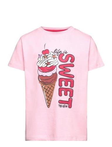 Tnjory S_S Tee Tops T-Kortærmet Skjorte Pink The New