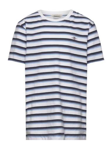 Striped Shield T-Shirt Tops T-Kortærmet Skjorte Multi/patterned GANT