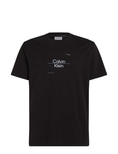 Optic Line Logo T-Shirt Tops T-Kortærmet Skjorte Black Calvin Klein