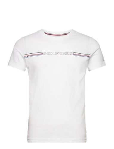 Stripe Chest Tee Tops T-Kortærmet Skjorte White Tommy Hilfiger