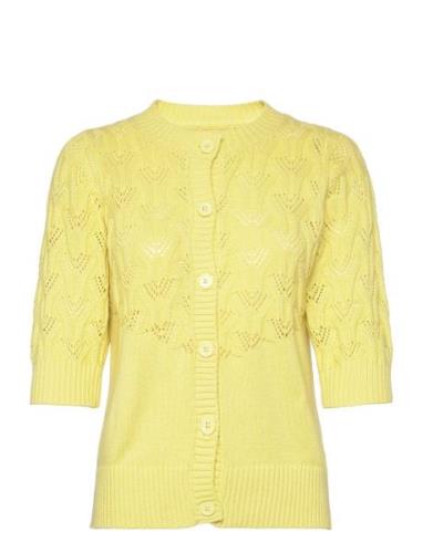 Malall Cardigan Ss Tops Knitwear Cardigans Yellow Lollys Laundry