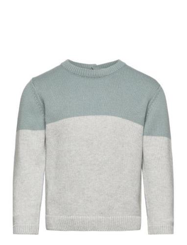 Contrasting Knit Sweater Tops Sweatshirts & Hoodies Sweatshirts Grey M...
