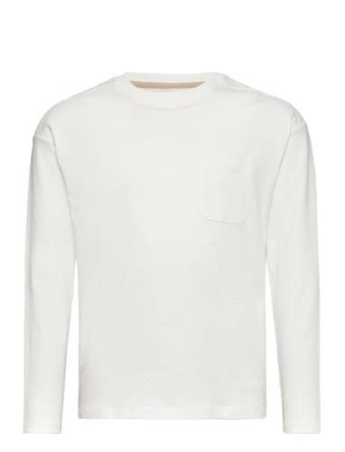 Long Sleeve Cotton T-Shirt Tops T-shirts Long-sleeved T-Skjorte White ...