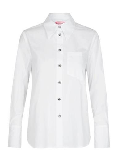 Bri Solid Tops Shirts Long-sleeved White Custommade