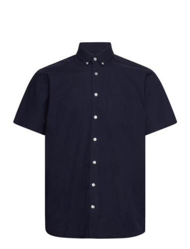 Bs Baugh Modern Fit Shirt Tops Shirts Short-sleeved Navy Bruun & Steng...