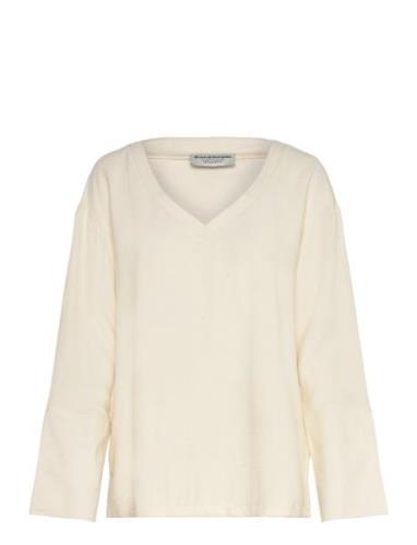 Bs Helene Top Tops T-shirts & Tops Long-sleeved Cream Bruun & Stengade