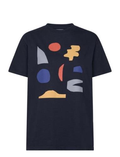 Summer Night Landscape Unisex T-Shirt Tops T-Kortærmet Skjorte Blue Bo...