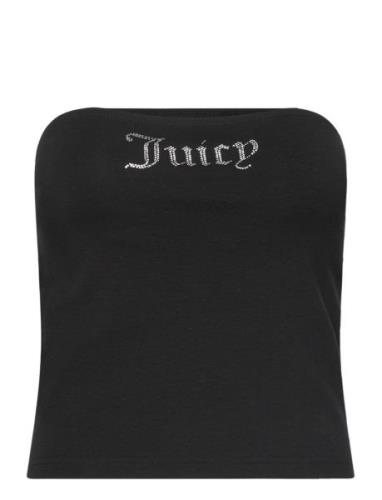Jersey Babey Bandeau Top Tops T-shirts & Tops Sleeveless Black Juicy C...