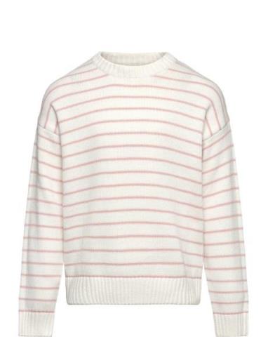 Striped Cotton-Blend Sweater Tops Knitwear Pullovers Cream Mango