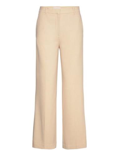 Low-Waist Wideleg Trousers Bottoms Trousers Suitpants Beige Mango