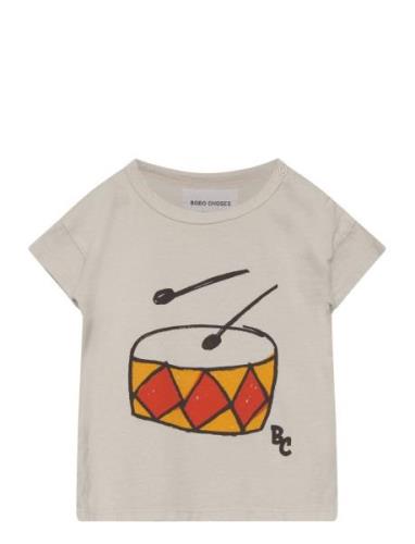 Baby Play The Drum T-Shirt Tops T-Kortærmet Skjorte Beige Bobo Choses