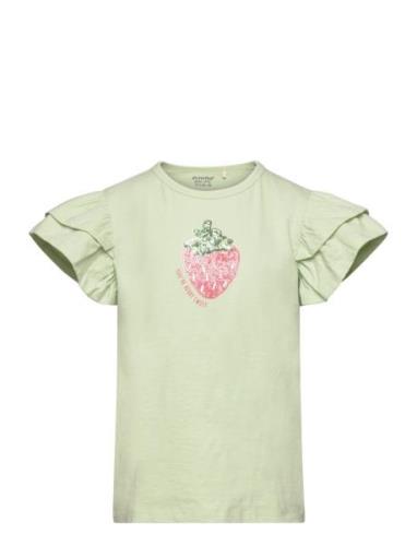 T-Shirt Ss Tops T-Kortærmet Skjorte Green Minymo