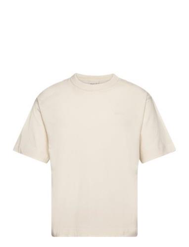 Logo Ss T-Shirt Tops T-Kortærmet Skjorte Cream GANT