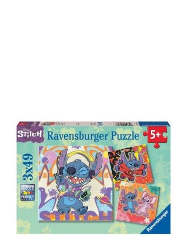 Disney Stitch 3X49P Toys Puzzles And Games Puzzles Classic Puzzles Mul...