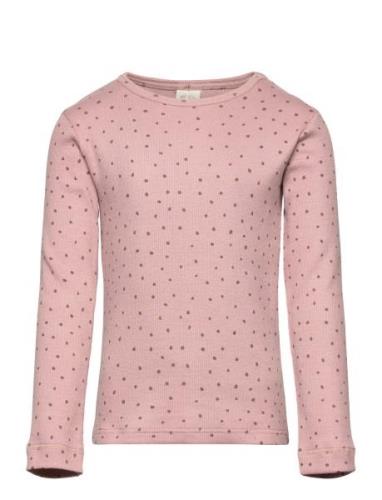 T-Shirt L/S Modal Dot Tops T-shirts Long-sleeved T-Skjorte Pink Petit ...