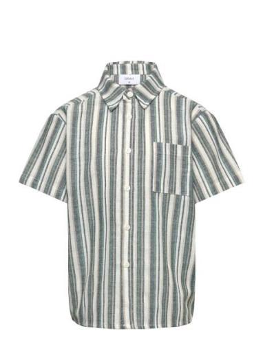 Namur Stripe Shirt Tops T-Kortærmet Skjorte Green Grunt