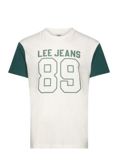 Raglan Varsity Tee Tops T-Kortærmet Skjorte White Lee Jeans