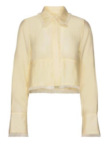 Shania - Sheer Fringes Tops Shirts Long-sleeved Yellow Day Birger Et M...