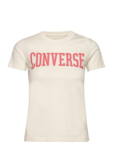 Converse Regular Tee Sport T-shirts & Tops Short-sleeved Cream Convers...