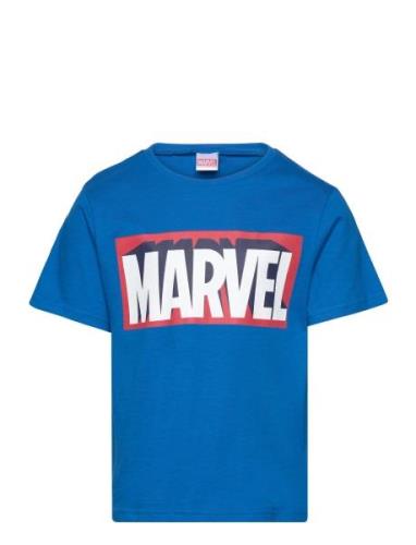 Tshirt Tops T-Kortærmet Skjorte Blue Marvel