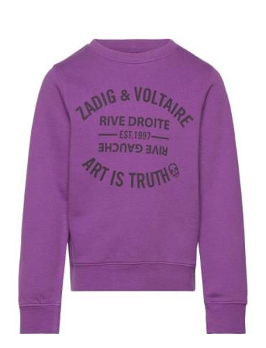 Sweatshirt Tops Sweatshirts & Hoodies Sweatshirts Purple Zadig & Volta...