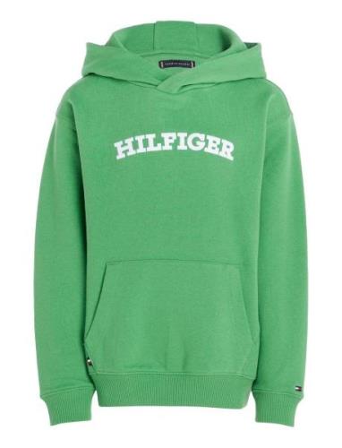 Hilfiger Arched Hoodie Tops Sweatshirts & Hoodies Hoodies Green Tommy ...