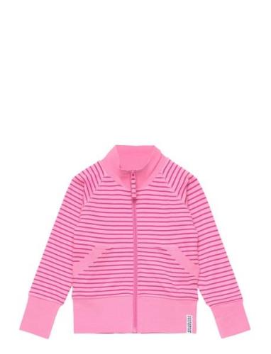 Zip Sweater Tops Sweatshirts & Hoodies Sweatshirts Pink Geggamoja