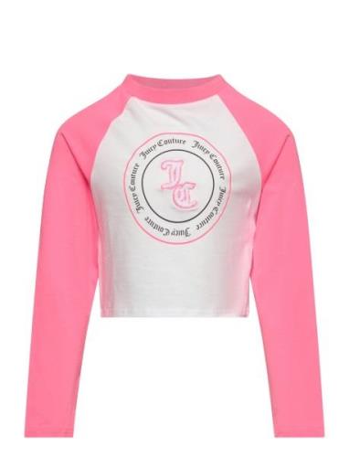 Raglan Colour Block Ls Tee Tops T-shirts Long-sleeved T-Skjorte Pink J...