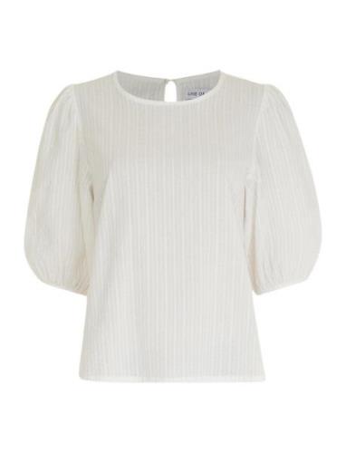 Isabel Solid Tops Blouses Short-sleeved White Line Of Oslo
