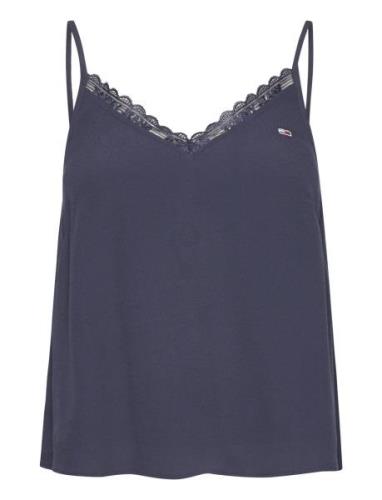 Tjw Essential Lace Strappy Top Tops T-shirts & Tops Sleeveless Navy To...
