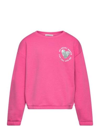 Sequin Artwork Sweatshirt Tops Sweatshirts & Hoodies Sweatshirts Pink ...