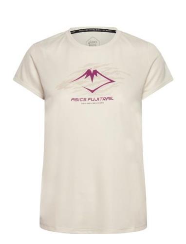 Fujitrail Logo Ss Top Sport T-shirts & Tops Short-sleeved Beige Asics