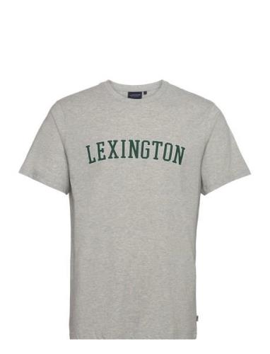 Mac Casual Print Tee Tops T-Kortærmet Skjorte Grey Lexington Clothing