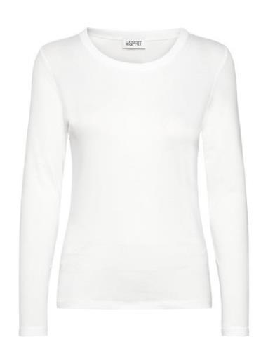 T-Shirts Tops T-shirts & Tops Long-sleeved White Esprit Casual