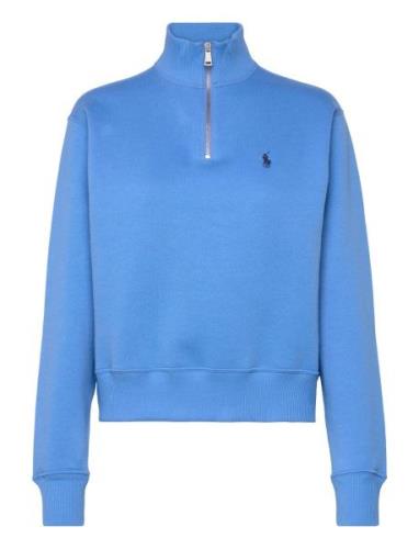 Fleece Half-Zip Pullover Tops Sweatshirts & Hoodies Sweatshirts Blue P...