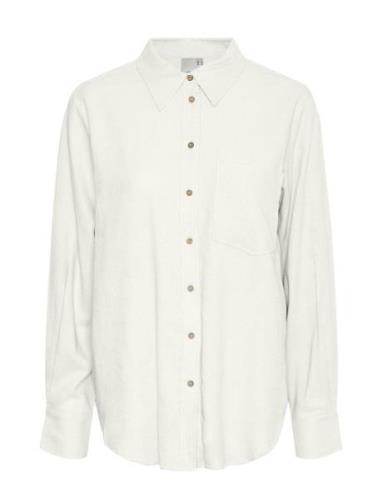 Yasflaxy Ls Linen Shirt Noos Tops Shirts Long-sleeved White YAS