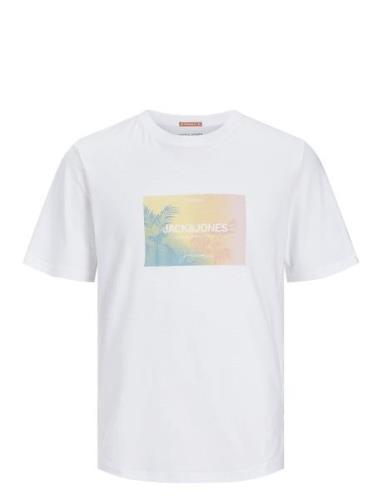 Joraruba Sunset Branding Tee Ss Jnr Tops T-Kortærmet Skjorte White Jac...